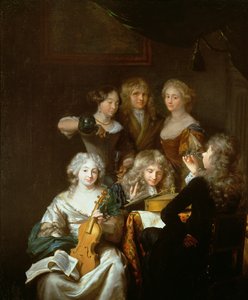 Interior with Musicians by David van der Plaes